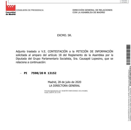 Petición de información del PSOE.