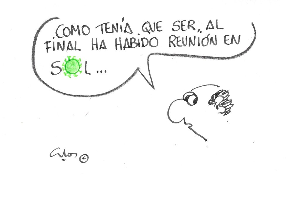 La viñeta de Villanueva, reunión en SOL La viñeta de Villanueva, reunión en SOL