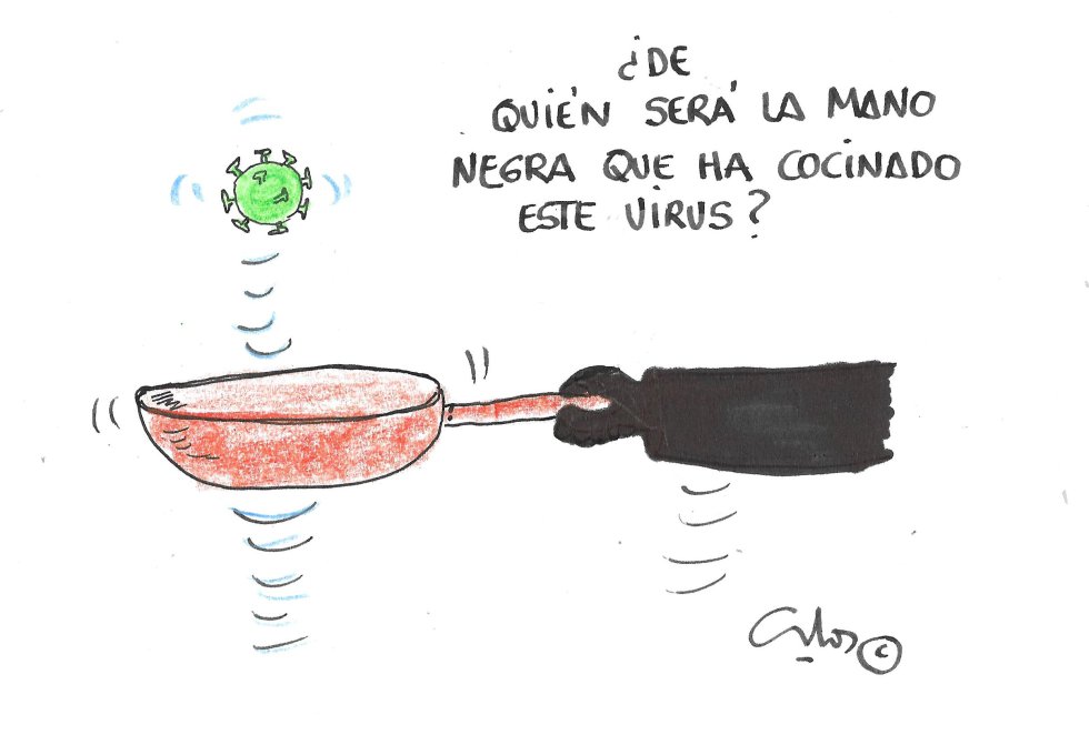 La viñeta de Villanueva, mano negra. La viñeta de Villanueva, mano negra.