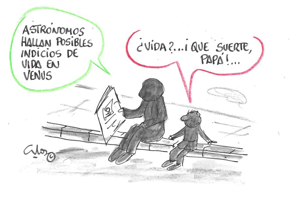 La viñeta de Villanueva, vida en Venus. La viñeta de Villanueva, vida en Venus.