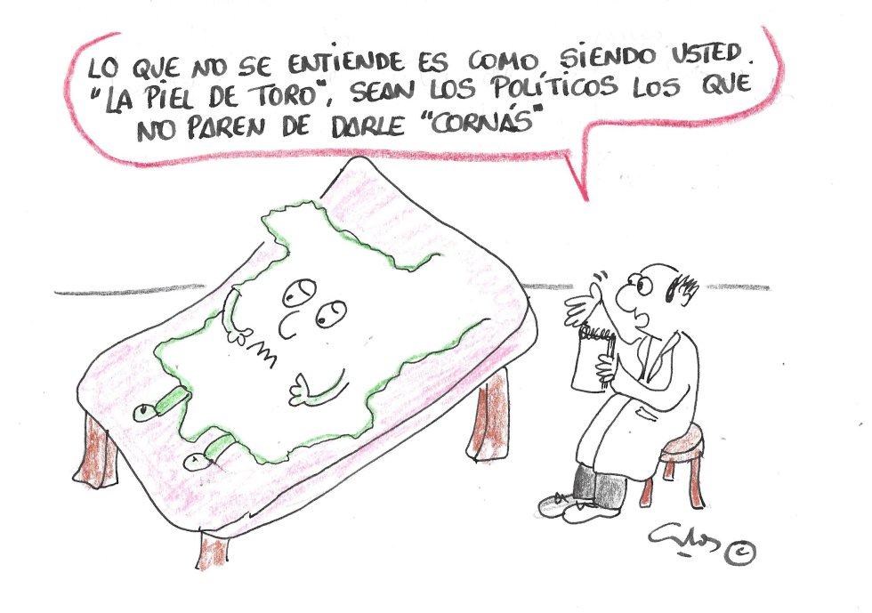 La viñeta de Villanueva, piel de toro.
La viñeta de Villanueva, piel de toro.