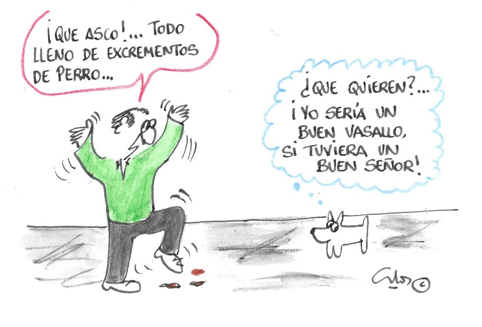 La viñeta de Villanueva, el dueño del perro. La viñeta de Villanueva, el dueño del perro.