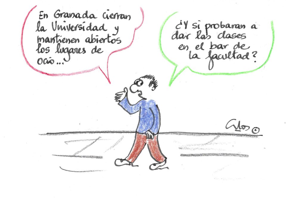 La viñeta de Villanueva, clases en el bar. La viñeta de Villanueva, clases en el bar.