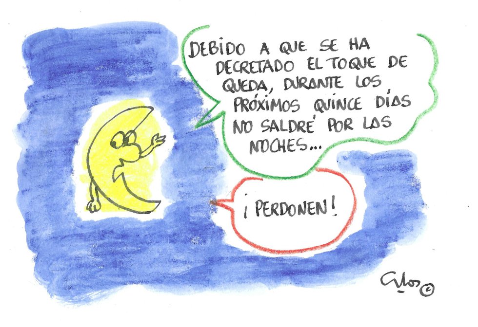 La viñeta de Villanueva, toque de queda. La viñeta de Villanueva, toque de queda.