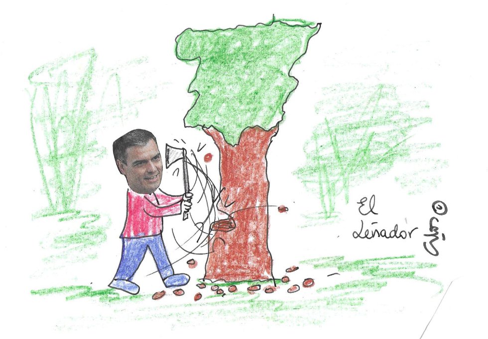 La viñeta de Villanueva, el leñador. La viñeta de Villanueva, el leñador.