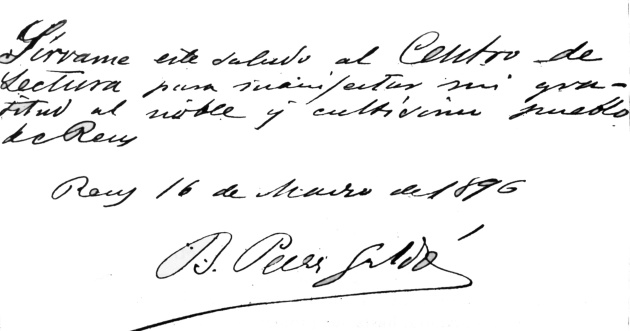 Manuscrito de Benito Pérez Galdós. Manuscrito de Benito Pérez Galdós.