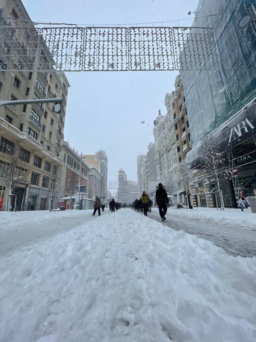 La Gran Vía durante el temporal La Gran Vía durante el temporal
