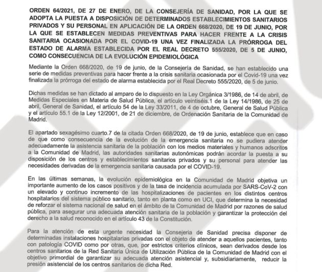 DOCUMENTO | Consulta la orden completa de la Comunidad de Madrid.