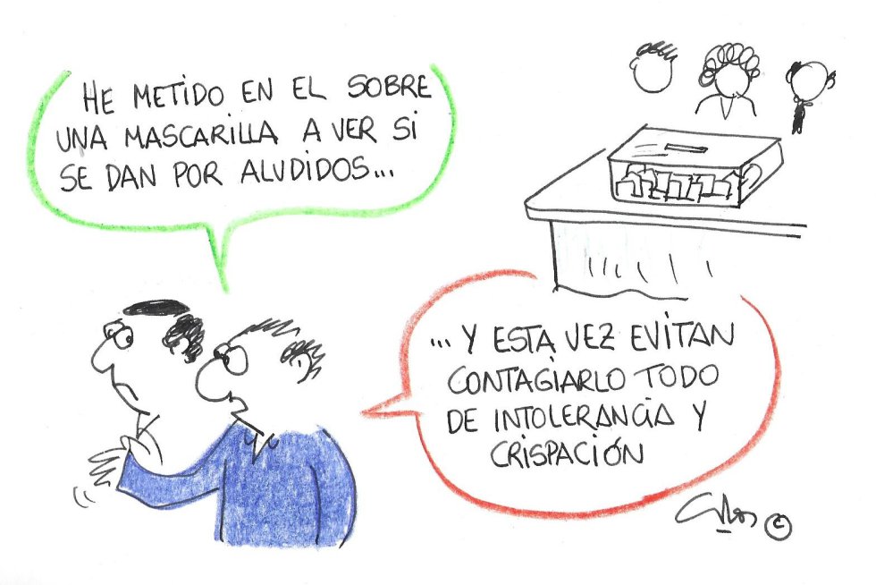 La viñeta de Villanueva, mascarilla electoral La viñeta de Villanueva, mascarilla electoral