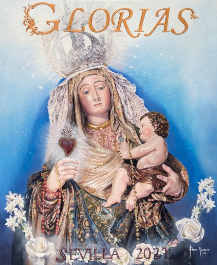 La Virgen del Amparo protagoniza el Cartel de las Glorias 2021, obra de Elena Montero