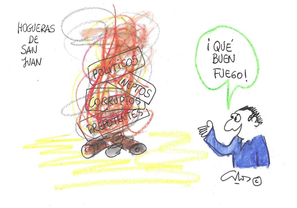 La viñeta de Villanueva, hogueras La viñeta de Villanueva, hogueras