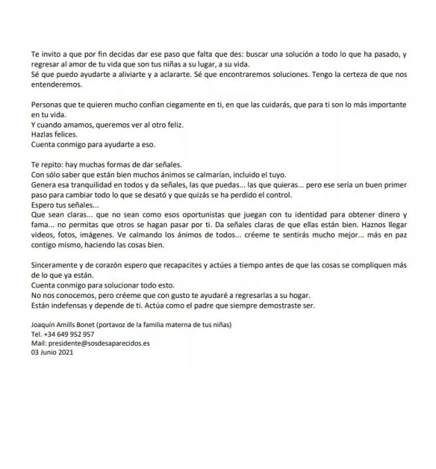 Letter to Tomás Gimeno Letter to Tomás Gimeno