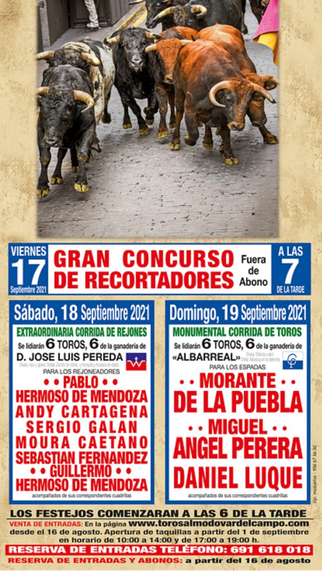 Toros En Almodovar Del Campo 2022 Figuras de primer nivel como Morante, Pereda y Daniel Luque, en la