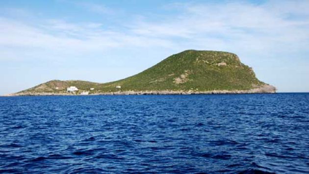 Isla Grosa, in the Mar Menor, where all these formations are of volcanic origin