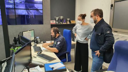 El alcalde de Lorca Diego José Mateos y la concejala de Emergencias, Isabel Casalduero, supervisan el dispositivo especial de emergencias puesto en marcha con motivo de la alerta por lluvias.