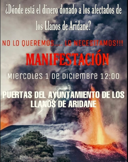 Convocatoria de la manifestación de los afectados por el volcán de La Palma
