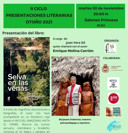 La presentación de "Selva en las venas" cierra el II Ciclo Presentaciones Literarias Otoño 2021