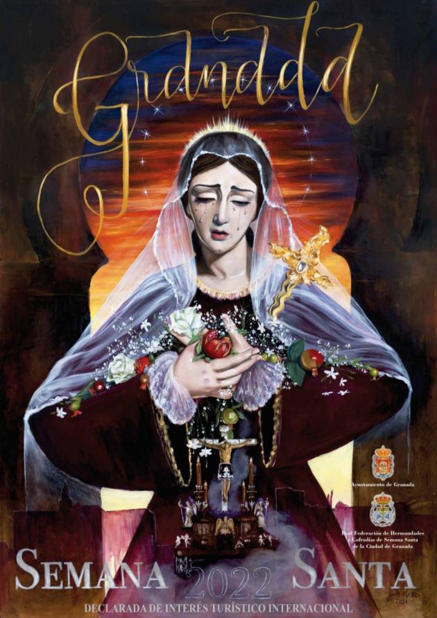Cartel oficial de la Semana Santa de Granada 2022, obra de Javier Mateos