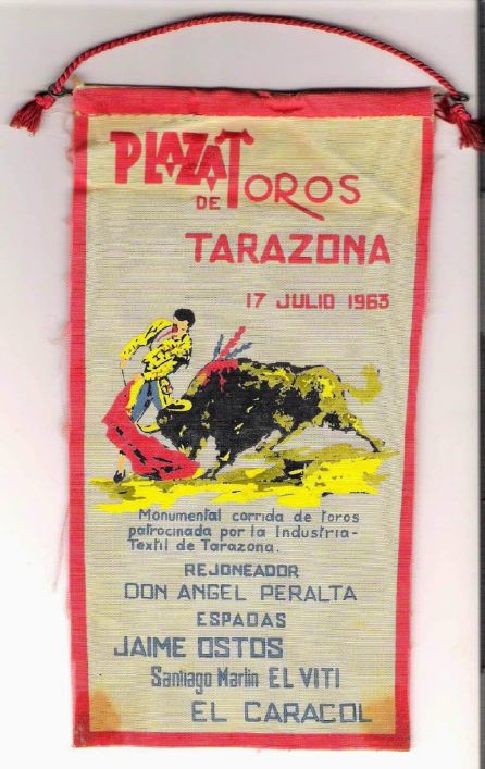 Cartel de la corrida de toros en Tarazona, en la que resultó gravemente herido Jaime Ostos
