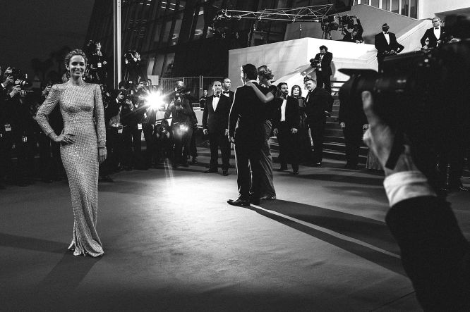 CANNES, FRANCE - MAY 19: (EDITORS NOTE IMAGE HAS BEEN CONVERTED TO BLACK AND WHITE) Emily Blunt attends the Sicario premiere during the 68th annual Cannes Film Festival on May 19, 2015 in Cannes, France. (Photo by Ben A. Pruchnie/Getty Images,)