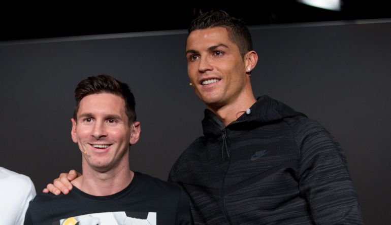 Messi, junto a Cristiano Ronaldo en una entrega del Balón de Oro