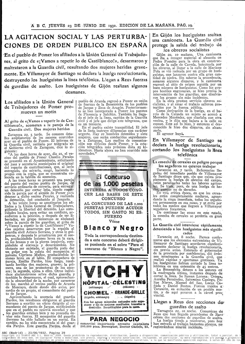 Periódico ABC. Fecha: 23 de junio de 1932. Edición de la mañana. Pág. 29. Enlace: http://hemeroteca.abc.es/nav/Navigate.exe/hemeroteca/madrid/abc/1932/06/23/029.html Periódico ABC. Fecha: 23 de junio de 1932. Edición de la mañana. Pág. 29. Enlace: http://hemeroteca.abc.es/nav/Navigate.exe/hemeroteca/madrid/abc/1932/06/23/029.html