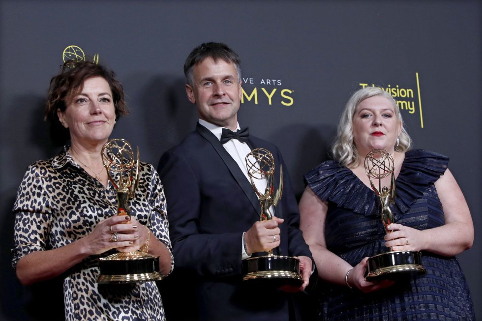 Nina Gold, Robert Sterne y Carla Stronge. Nina Gold, Robert Sterne y Carla Stronge.