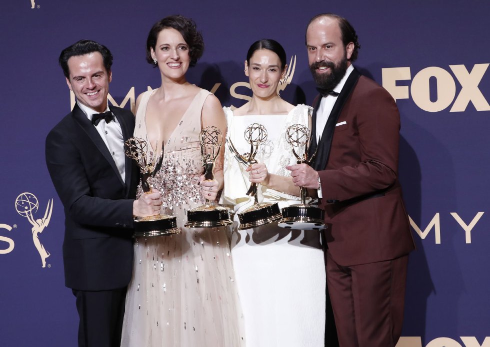 Andrew Scott, Phoebe Waller-Bridge, Sian Clifford y Brett Galman. Andrew Scott, Phoebe Waller-Bridge, Sian Clifford y Brett Galman.