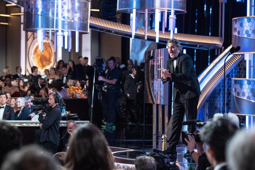 Joaquin Phoenix, recogiendo el Globo de Oro al mejor actor por su papel en la película 'Joker'. Joaquin Phoenix, recogiendo el Globo de Oro al mejor actor por su papel en la película 'Joker'.