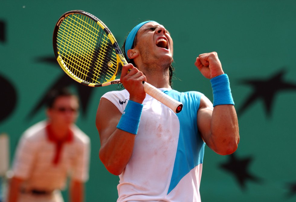 Rafa Nadal celebra su título en Roland Garros 2007 Rafa Nadal celebra su título en Roland Garros 2007