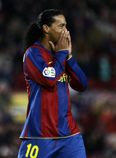 Ronaldinho, como azulgrana en una foto de archivo