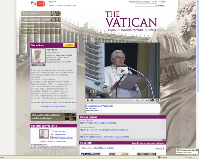 Los usuarios podrán ver noticias del Papa y el Vaticano en formato audiovisual.