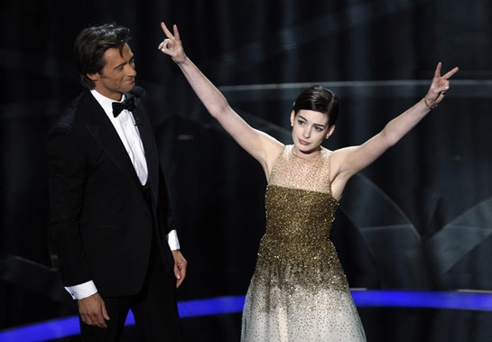 FOTOGALERIA: Hugh Jackman y Anne Hathaway en un momento de la ceremonia