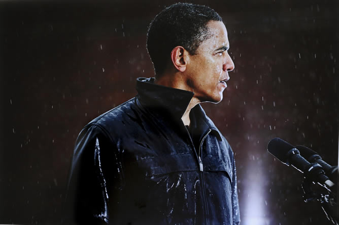 Fotografía de Damon Winter ('The New York Times') premiada con un premio Pulitzer en la categoría de 'Reportaje gráfico' por su cobertura de la campaña electoral de Barack Obama