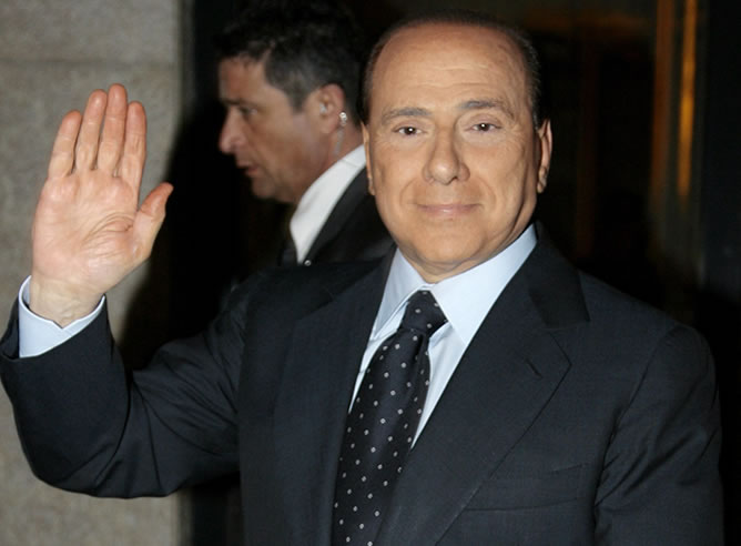Silvio Berlusconi, propietario del AC Milan, en un acto público