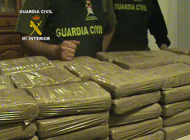 La Guardia Civil ha incautado 570 kilos de cocaína