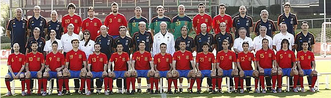 La Selección española posa para la foto oficial del Mundial de Sudáfrica