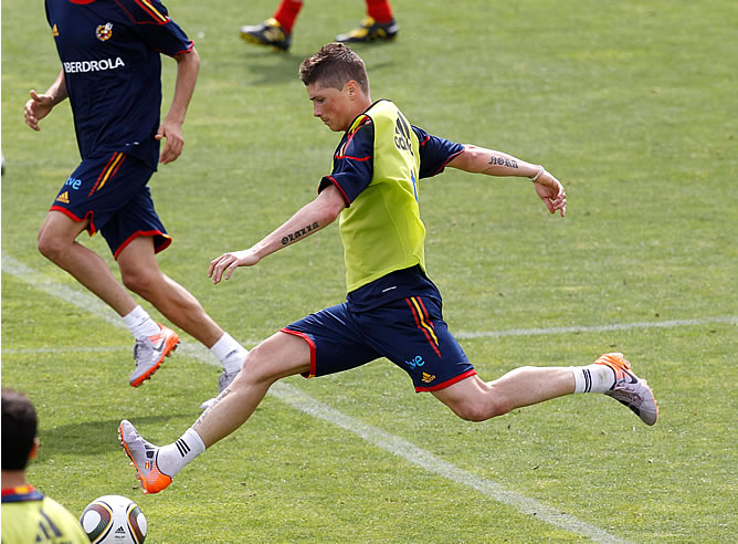 Fernando Torres, durante el entrenamiento