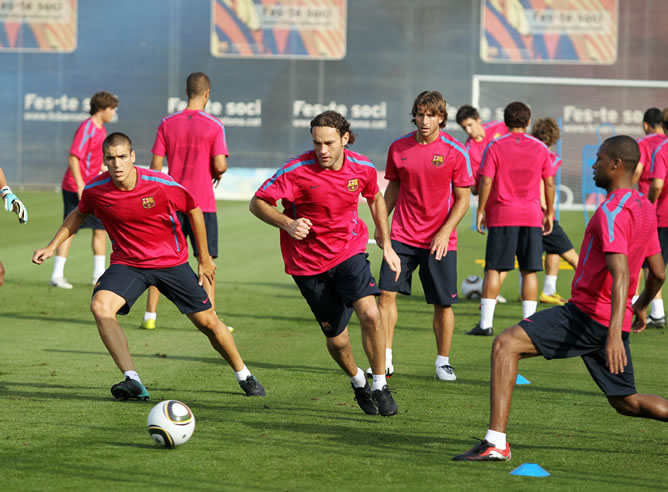 FC Barcelona durante los entrenamientos