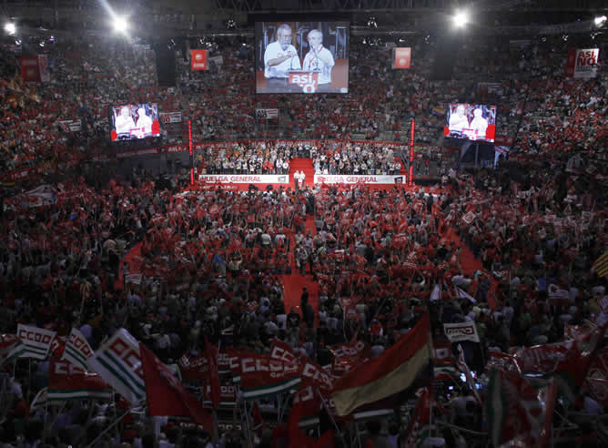 En un acto en el Palacio de Vistalegre de Madrid ante 16.000 representantes sindicales