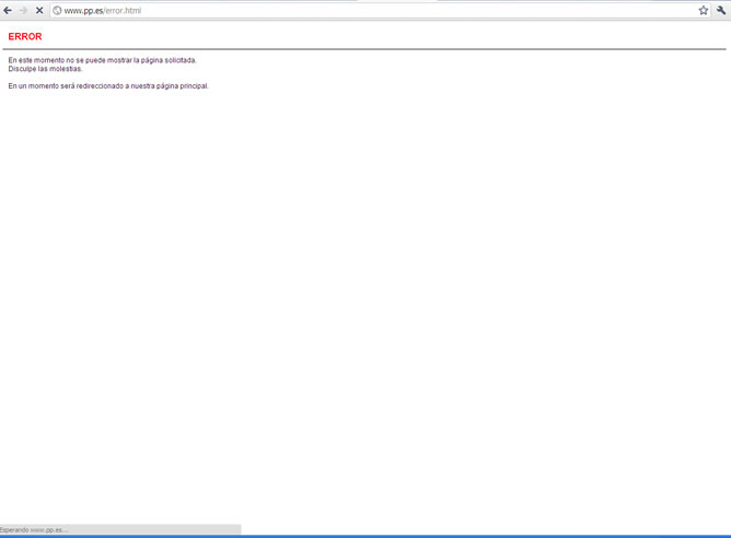 La página web del PP, bloqueada por el ataque de los opositores a la 'Ley Sinde'