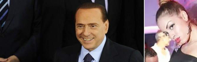 Combo de Silvio Berlusconi y Karima Ruby