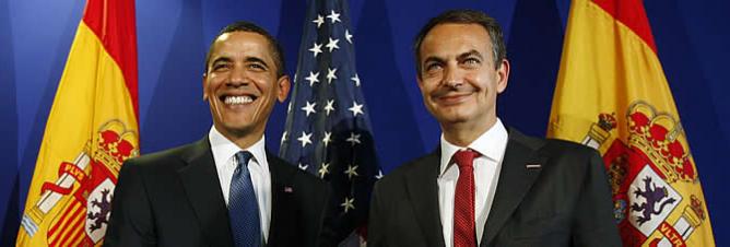 José Luis Rodríguez Zapatero y Barack Obama, durante uno de sus encuentros internacionales