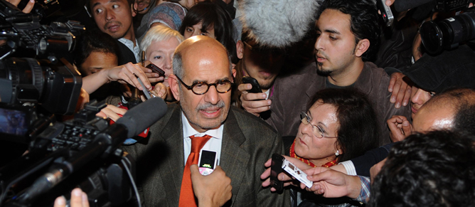 El Baradei, a su llegada al aeropuerto internacional de El Cairo
