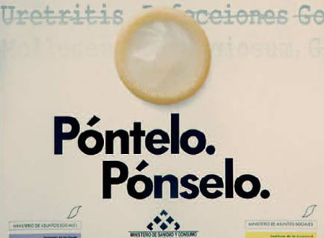 Cartel de la campaña publicitaria para el uso del preservativo