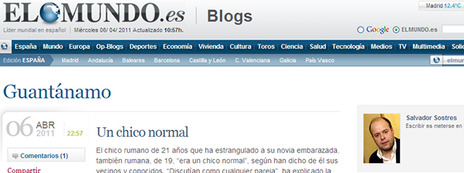 El artículo de Salvador Sostres en su blog de Elmundo.es antes de ser eliminado