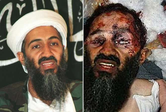 Comparación de las dos fotografías difundidas sobre la muerte de Osama Bin Laden