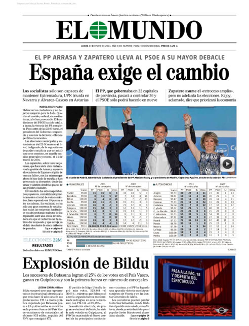 "España exige el cambio"