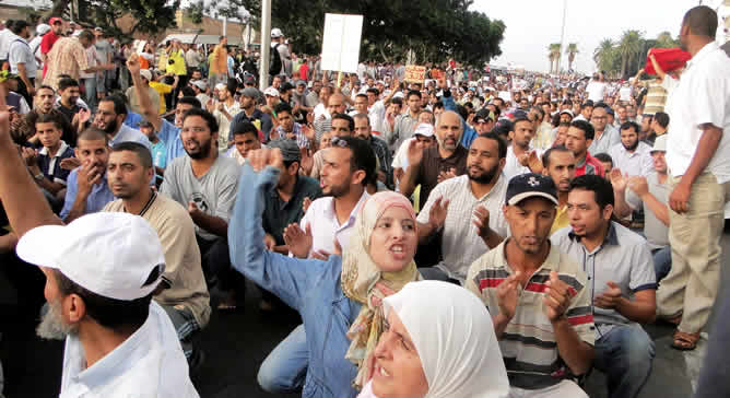 Manifestación del Movimiento del 20 de febrero en Rabat