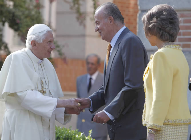 Los reyes reciben al Papa en La Zarzuela